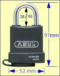 Series 83 Padlocks: ABUS 83WP/53 Steel Weatherproof Padlock