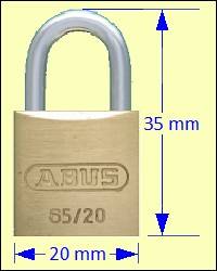 ABUS 65/20 Brass Padlock 11mm Shackle