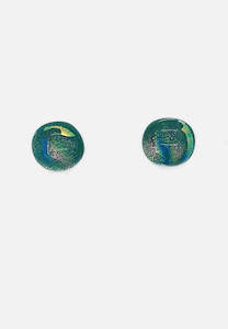 Handblown Glass Earrings: Handblown Glass - Speckled Seafoam