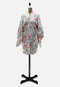 Monochrome With A Hint Japanese Silk Kimono