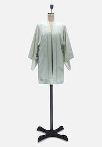 Green Metallic Thread Japanese Silk Kimono
