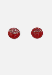 Handblown Glass Earrings: Handblown Glass - Cherry Speckled