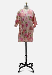 Delicate Flowers Seersucker Kimono