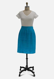 Skirts: London Affair Teal Silk Blend Vintage Pencil Skirt