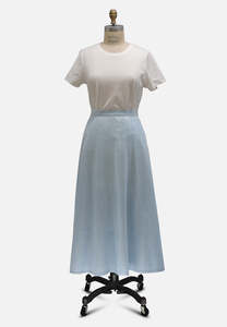 Skirts: Authentic Vintage Baby Blue Cotton Chambray A-Line Maxi Skirt