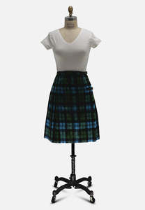 1960s Scott Adie Ltd Tartan Pleated Wrap Kilt Skirt