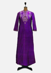 Home Page: 1970s Anille of India Silk Embroidered Kaftan Dress