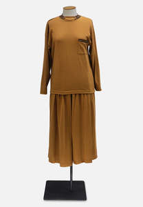 Pickaberry Mustard Knit Top and Culottes Set