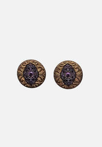 Jewellery: 1980s Baroque Medallion Clip-On Earrings