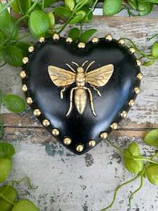 Hearts: Wall heart Gold French Bee