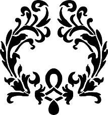 Stencils: Large Damask Wreath Stencil