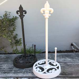 Storage Baskets: Antique White Paper Towel holder