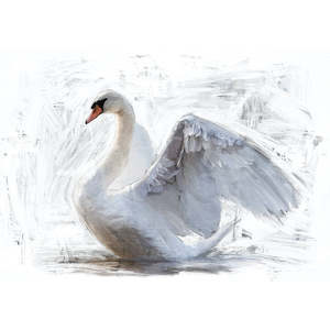 White Swan XL Mint Decoupage Paper