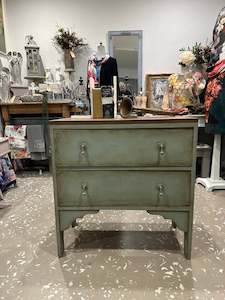 Primitive Vintage sideboard drawers in rustic Duck Egg