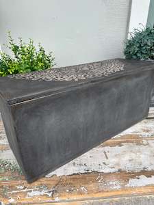 Furniture: Rustic Glam storage box with raised stencil