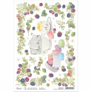 Decoupage Paper Clearance: Tea Break with Macarones Rice Paper for Decoupage A4