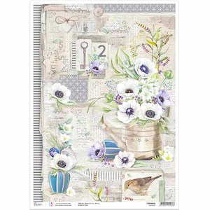Rice Paper: Anemones Rice Paper for Decoupage A3