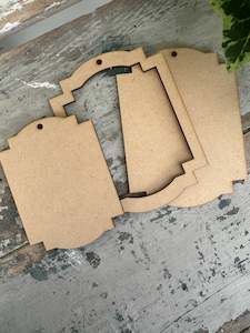 Decoupage Brushes Tools: Elegant Frame 3 piece set Blank MDF shape 12cm