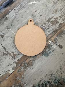 Decoupage Brushes Tools: Blank MDF shape Christmas round Bauble small