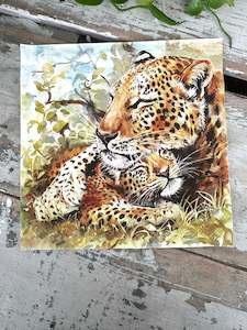 Leopard Family Napkin for Decoupage