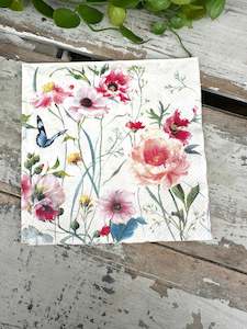 Napkins: Wildflowers light Rose Napkin for Decoupage