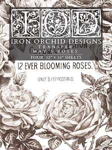 May's Roses IOD Transfer 4 sheets