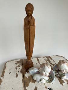 Pm Vintage Finds: Wooden styled religious figurine