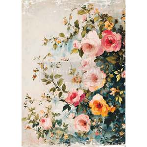 Blush symphony A3 Fiber Decoupage Paper 1 sheet