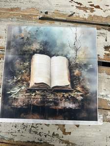 Woven Decoupage Papers: Shabby Teal Read Square Paper for Decoupage