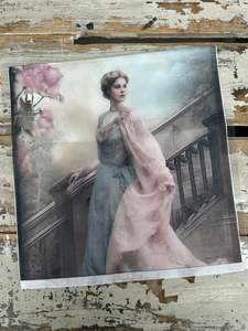 Woven Decoupage Papers: Beauty in Blue Serene Square Paper for Decoupage