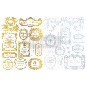Redesign With Prima: PREORDER H2O transfer Eclat Du Matin Gold & Silver Redesign with Prima 2 sheets
