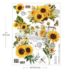 Redesign With Prima: H2O transfer Rustic Amber Petals 1 sheet Redesign with Prima