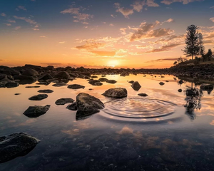 Products: Sunset Water - Diamond Art 30x40cm 35pcs - Paint My Numbers