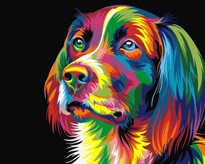 Products: Colourful Dog - Diamond Art 30x40cm 45pcs - Paint My Numbers