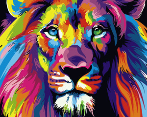 Products: Colourful Lion Head - Diamond Art 30x40cm 50pcs - Paint My Numbers