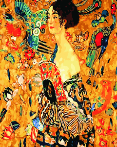 Products: Gustav Lady with Fan Paint by Numbers - Paint My Numbers