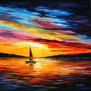 Products: Deep Sunset Sailing Boat - Paint by Numbers - Paint My Numbers