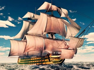 Products: Large Sailing Ship Paint by Numbers - Paint My Numbers