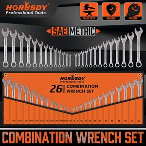HORUSDY Spanner Wrench Set Duo Metric SAE Combination