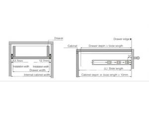 500mm Drawer Runner Soft Close