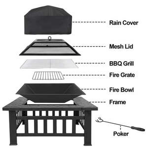 Home Office: BBQ Fire Pit Barbecue Grill Patio Garden Heater Brazier Stove Table
