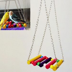 Pet Accessories: Wooden Bird Toy Parrot Cage Climbing Swing Toys