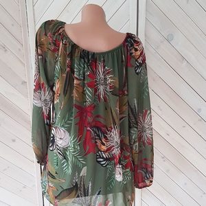 Floral Shirt Blouse Top Womens Clothing Size 26