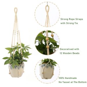 Macrame Plant Hanger Cotton Rope Hanging Planter Basket