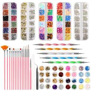 Business Farming Industry: Nail Art Tools Kit DIY Nail Brushes Pens Rhinestone Foil Set
