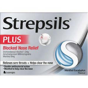Lozenges: Strepsils plus Sore throat & Blocked Nose Lozenges 36