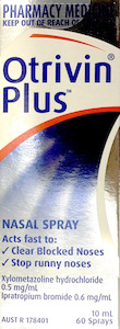 Blocked Runny Nose: Otrivin Plus Nasal Spray 10 ml Qty Restriction (2) applies