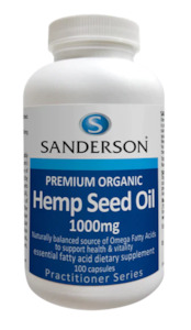 Sanderson: Sanderson Premium Organic Hemp Seed Oil 1000mg 100 capsules