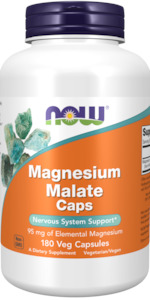 Now 1: Now Magnesium Malate 180 Caps Veg Capsules