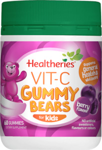 Kids Care: Healtheries Kids Vit C Gummy Bears Berry 60s
